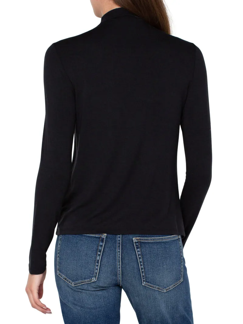 Liverpool Core Comfort Mock Neck Top - Black