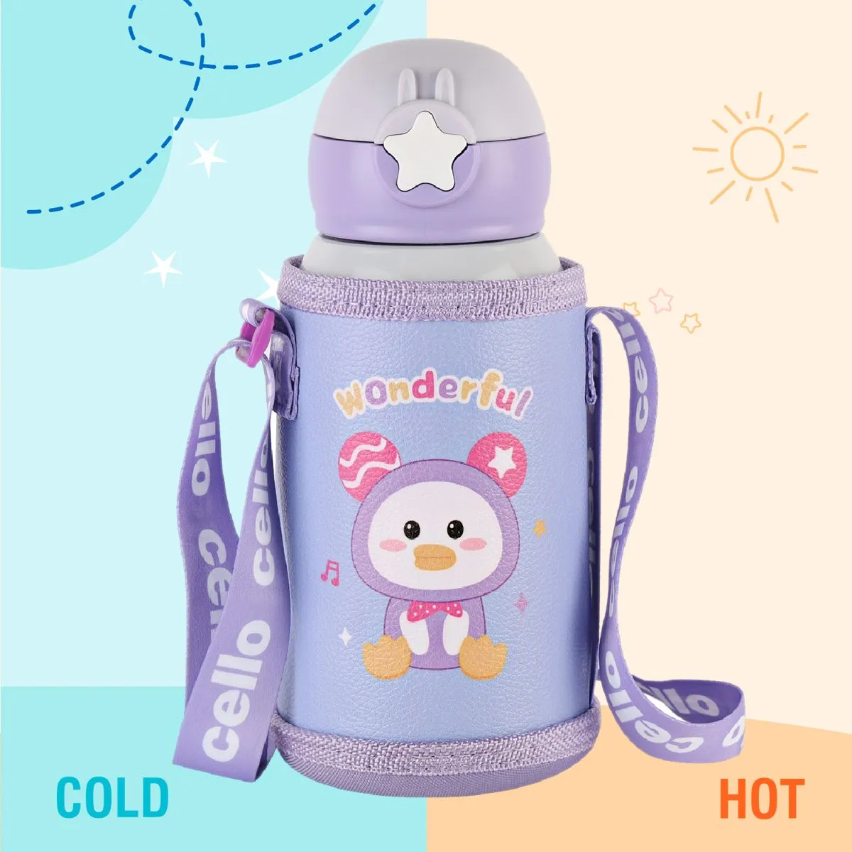 Lucky Hot & Cold Stainless Steel Kids Water Bottle, 500ml