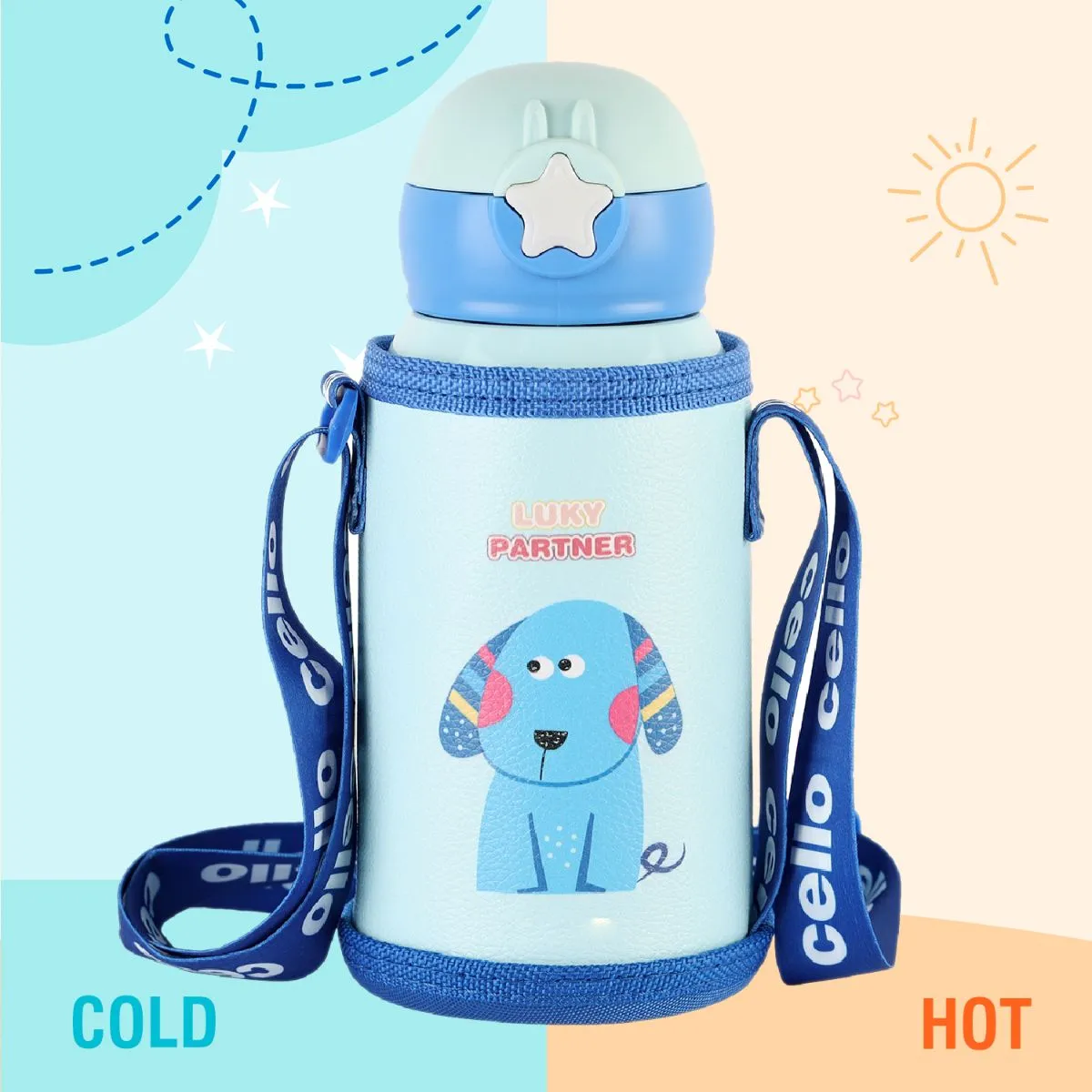 Lucky Hot & Cold Stainless Steel Kids Water Bottle, 500ml