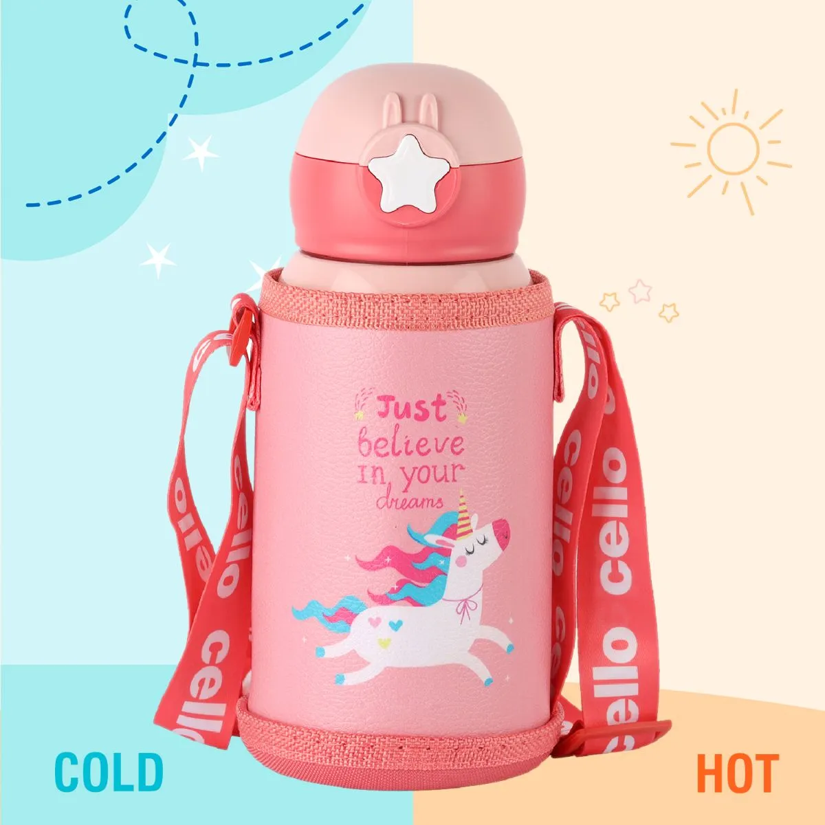 Lucky Hot & Cold Stainless Steel Kids Water Bottle, 500ml