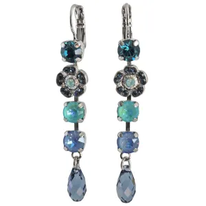 Mariana "Fairy Tale" Rhodium Plated Floral Crystal Dangle Earrings, 1504/1 1157ro