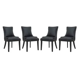 Marquis Dining Chair Faux Leather Set of 4 Black EEI-3499-BLK