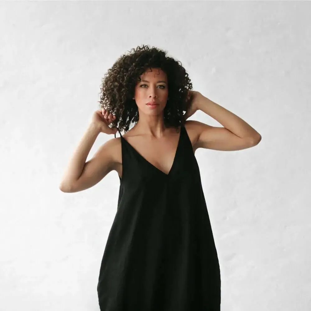 Maxi linen dress Nanami Black by Seaside Tones