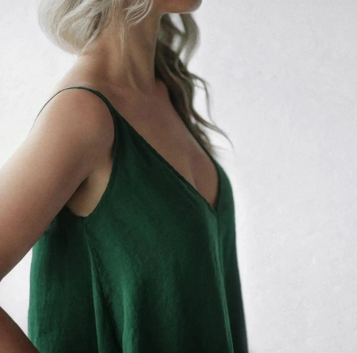 Maxi linen dress Nanami Green by Seaside Tones