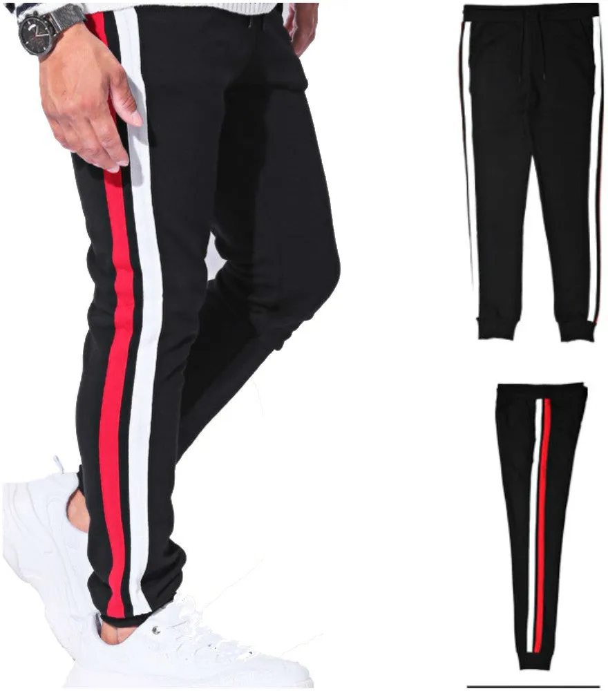 Men Colorblock Black Track Pants (Pack of 1)