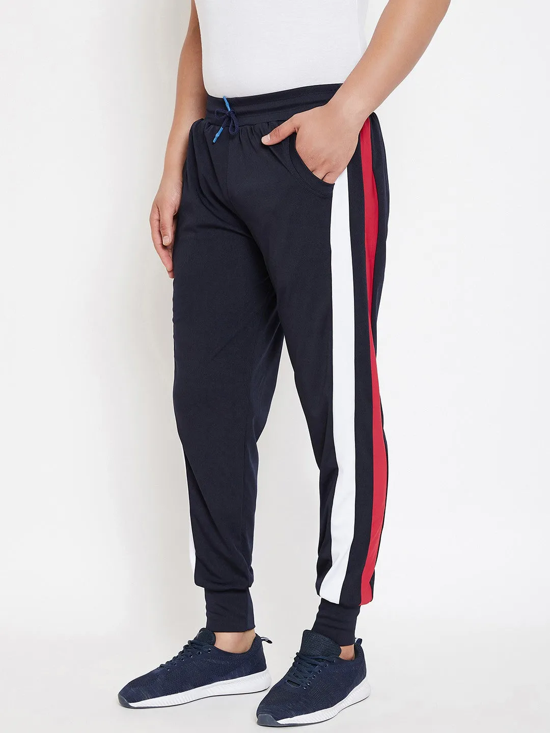 Men Colorblock Black Track Pants (Pack of 1)