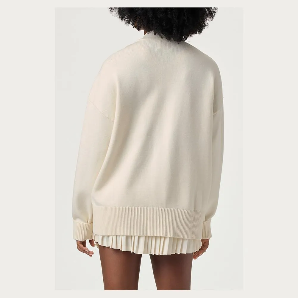 Mens Baseline Tennis Cardigan Gardenia