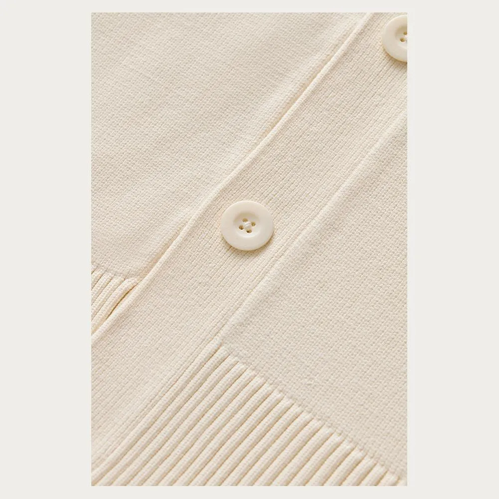 Mens Baseline Tennis Cardigan Gardenia