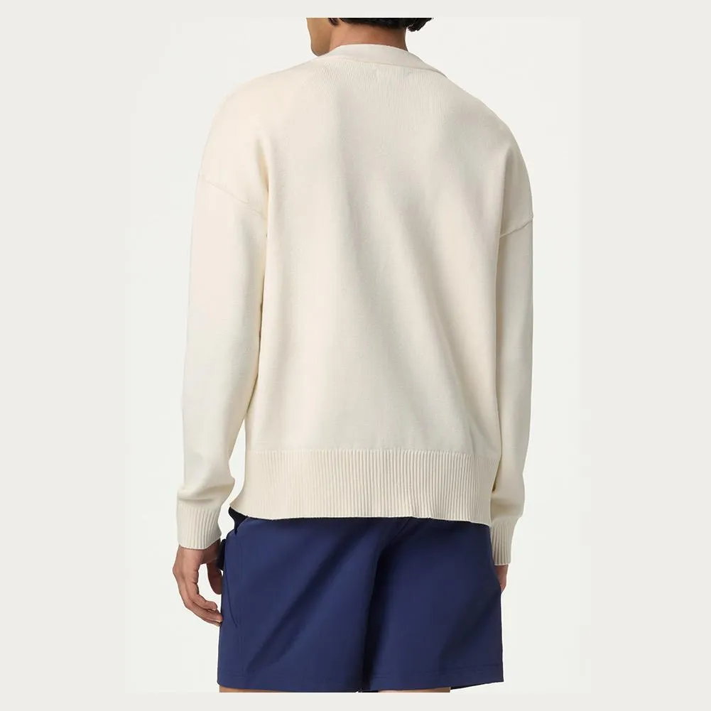 Mens Baseline Tennis Cardigan Gardenia