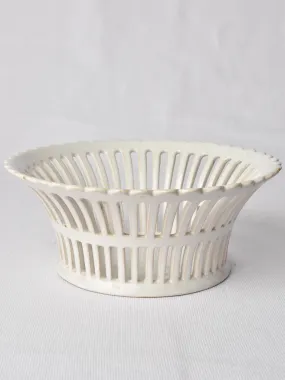 Émile Tessier openwork ceramic fruit bowl - white 8¾"