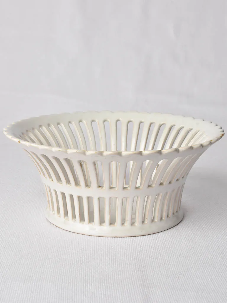 Émile Tessier openwork ceramic fruit bowl - white 8¾"