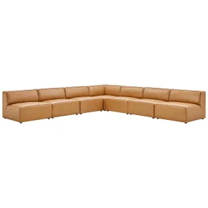 Mingle Vegan Leather 7-Piece Sectional Sofa Tan EEI-4797-TAN