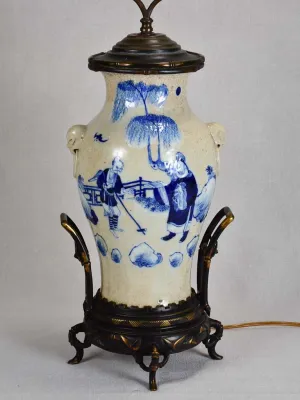 Napoleon III Chinoiserie lamp - blue and beige
