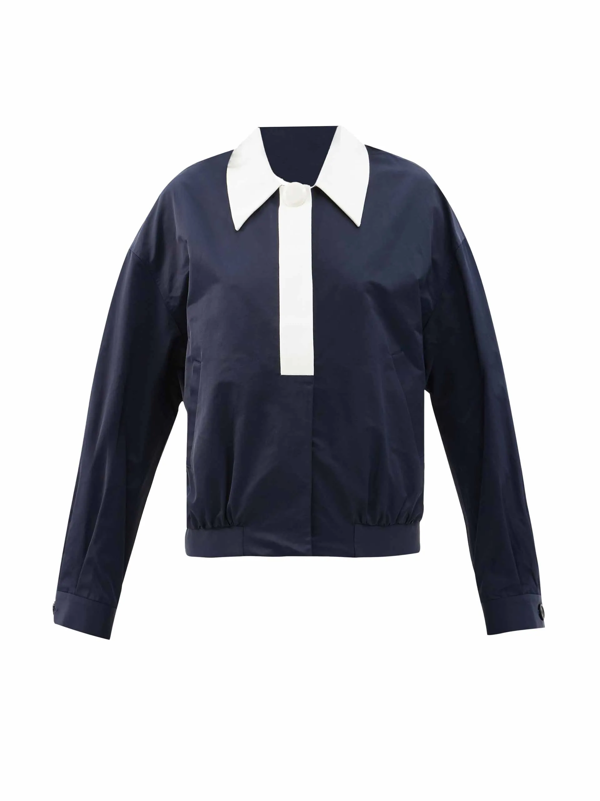 Navy contrast collar shell jacket
