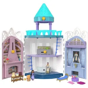 New - Disney Wish Rosas Castle Playset, Dollhouse with 2 Posable Mini Dolls, Star
