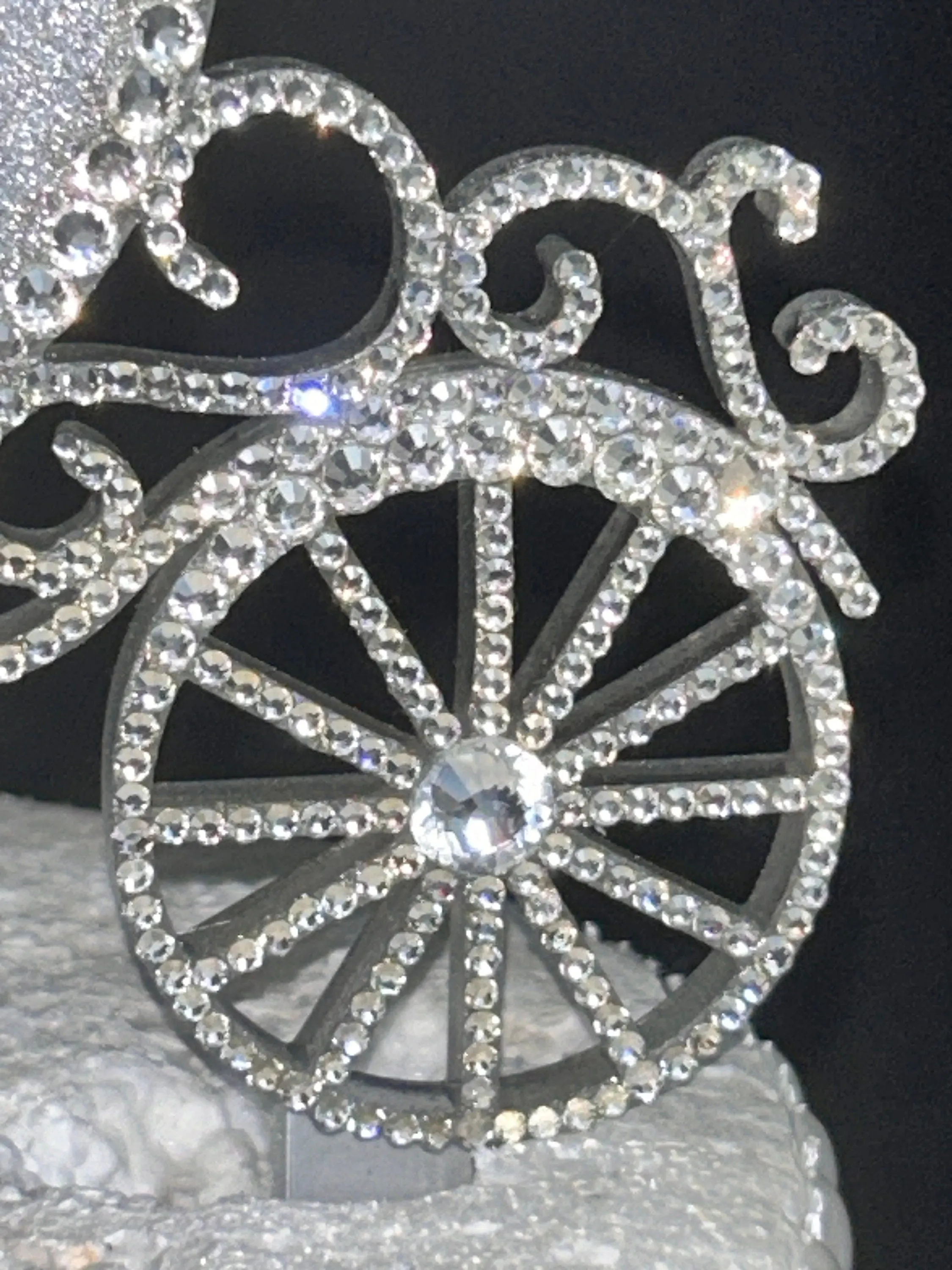 Personalised Carriage Cake topper- Swarovski crystal elements  - FAIRYTALE Princess carriage design, Cake decoration by Crystal Wedding UK