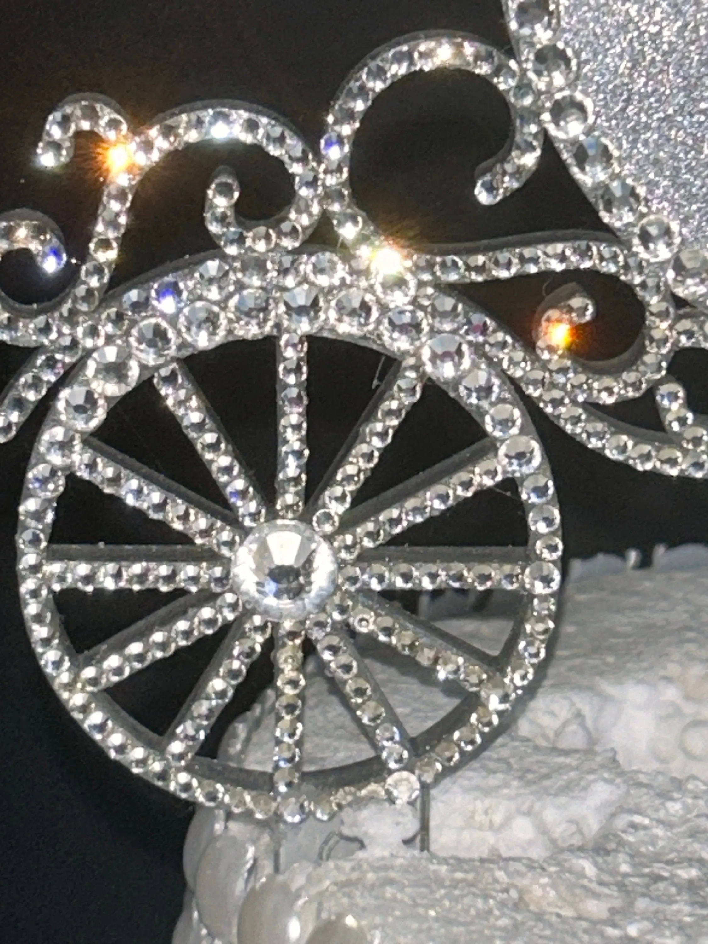 Personalised Carriage Cake topper- Swarovski crystal elements  - FAIRYTALE Princess carriage design, Cake decoration by Crystal Wedding UK