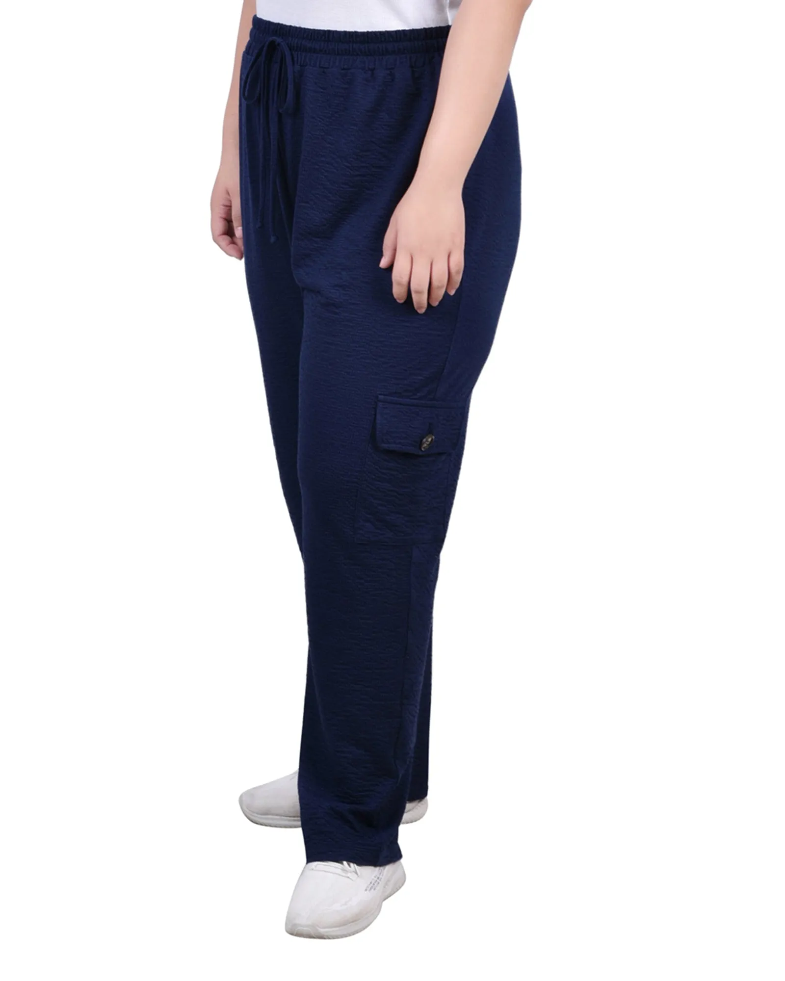 Plus Size Knit Gauze Pants