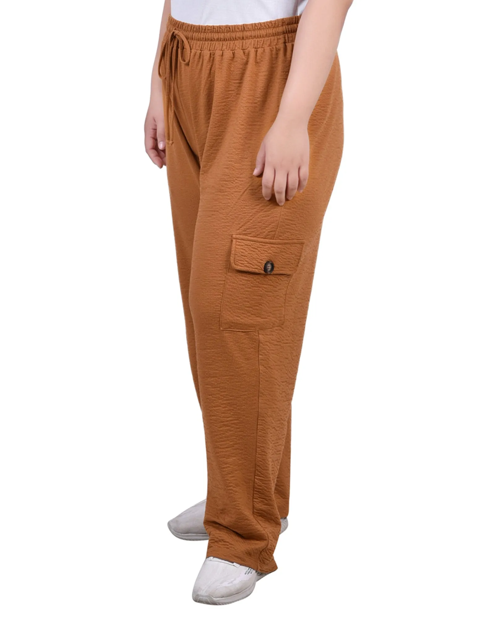 Plus Size Knit Gauze Pants