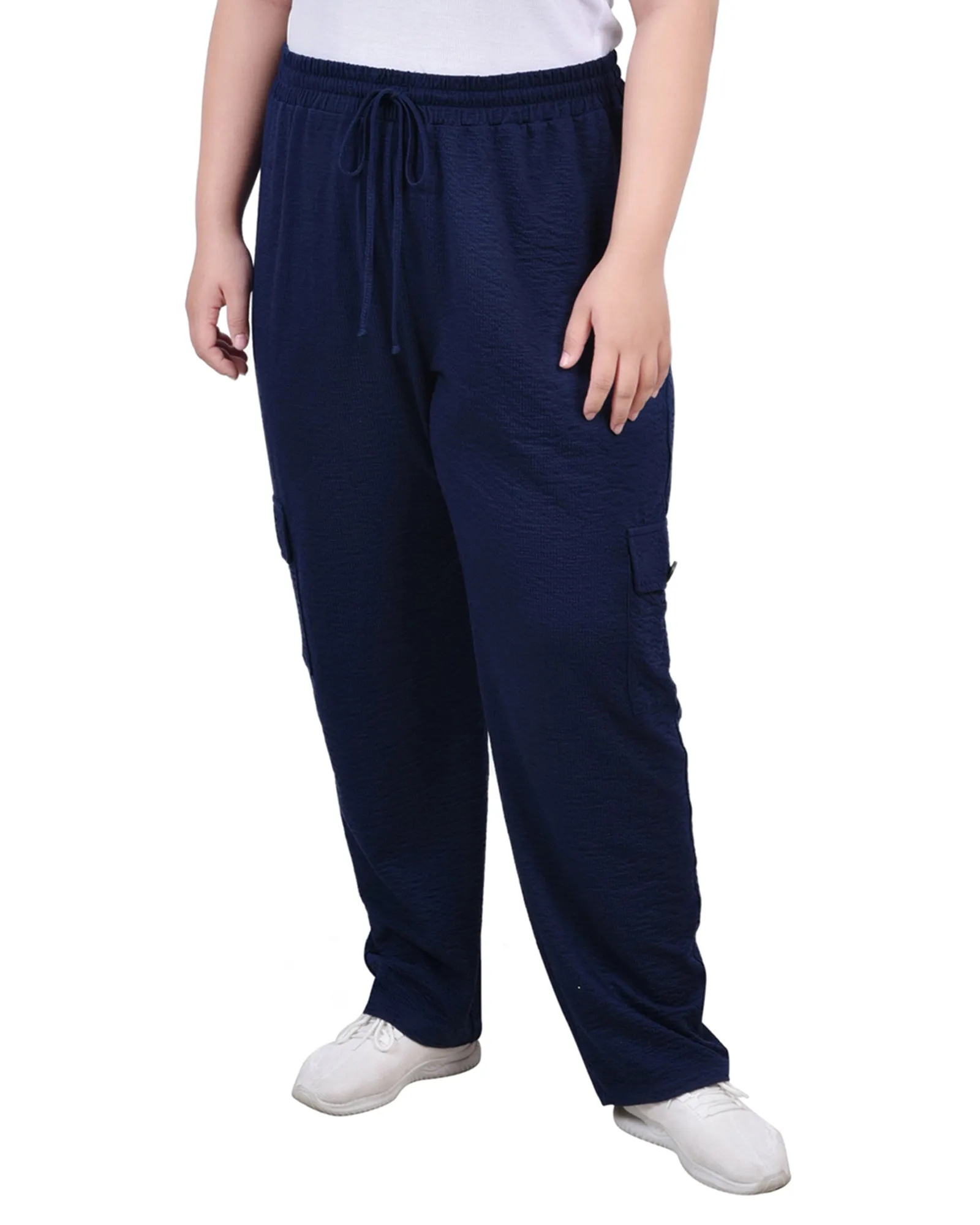 Plus Size Knit Gauze Pants