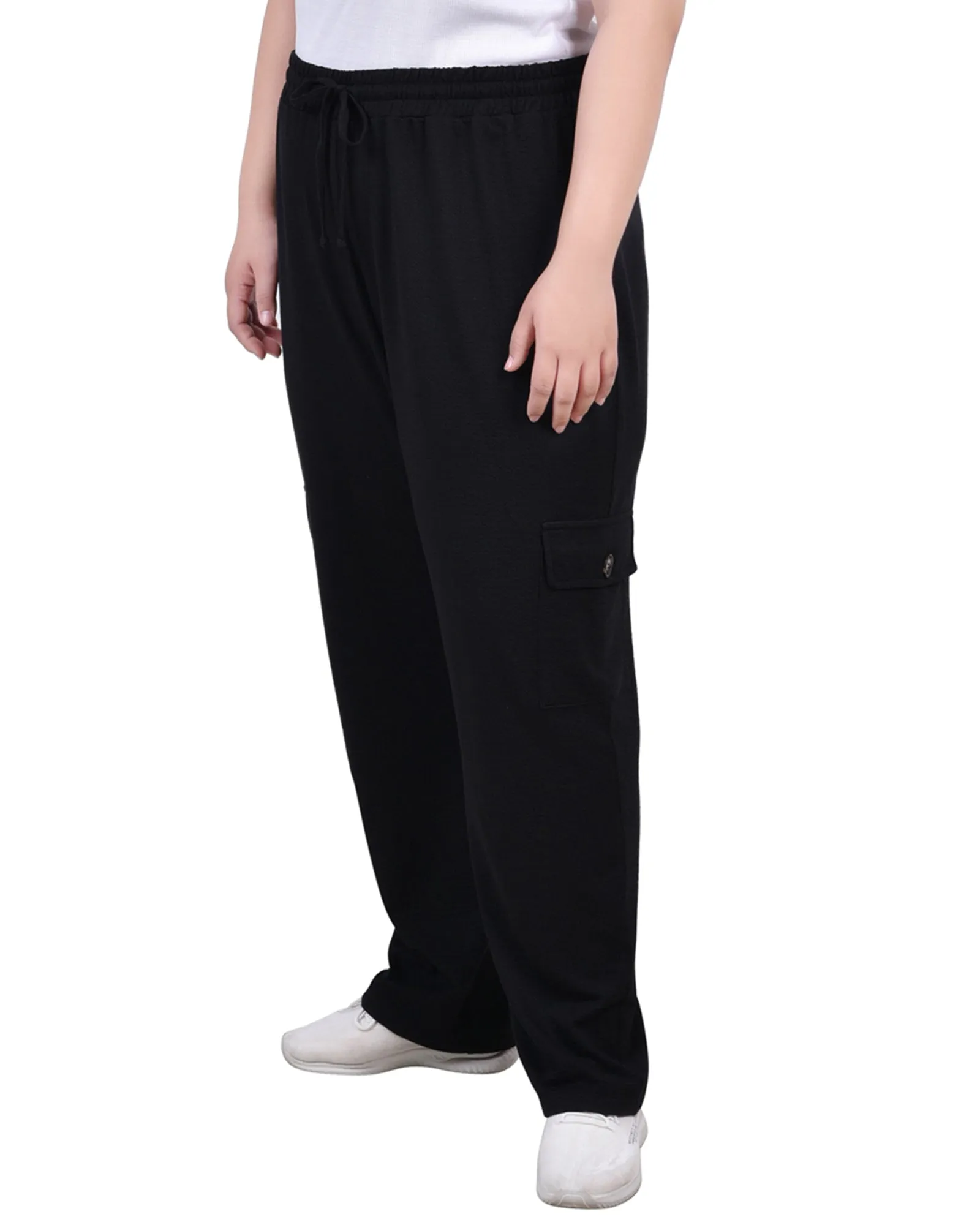 Plus Size Knit Gauze Pants