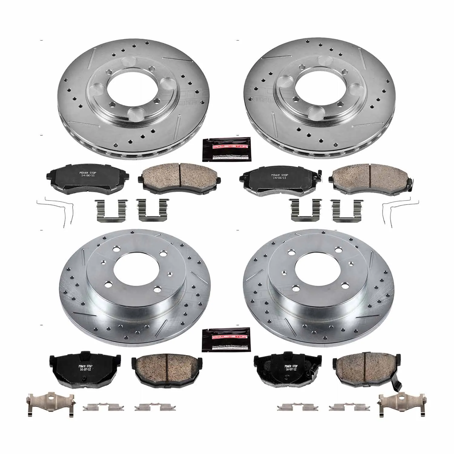 PowerStop Z23 Evolution Sport Brake Rotors   Pads Hyundai Elantra w/ Rear Drums (97-98) Front or Rear