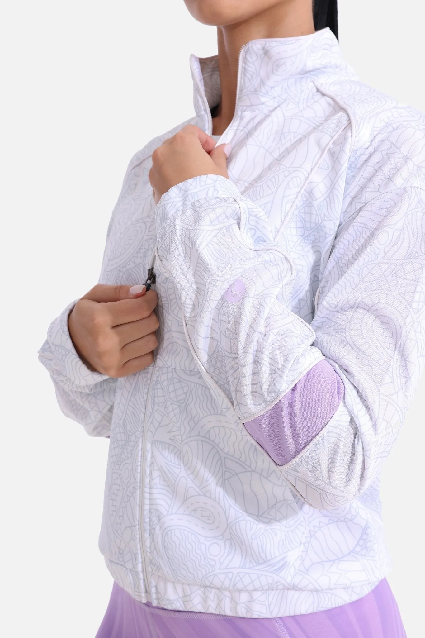 Printed White Tracksuit Jacket