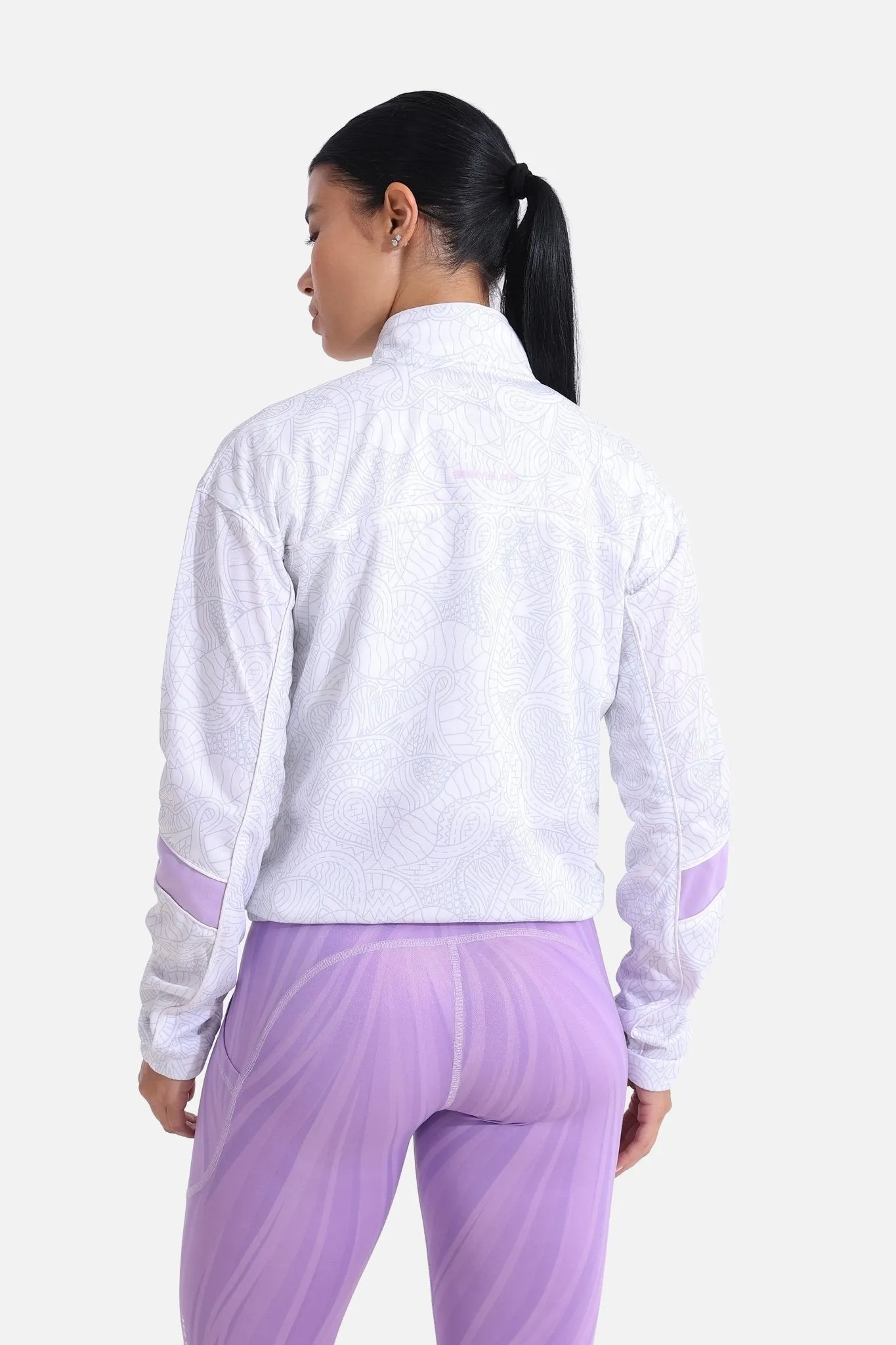 Printed White Tracksuit Jacket