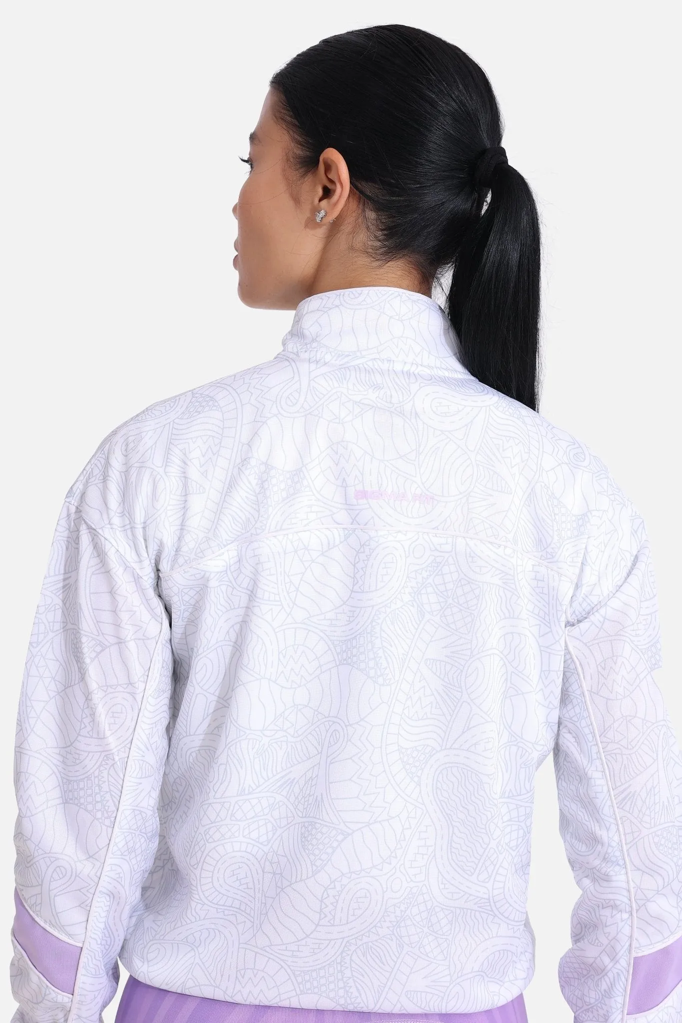 Printed White Tracksuit Jacket