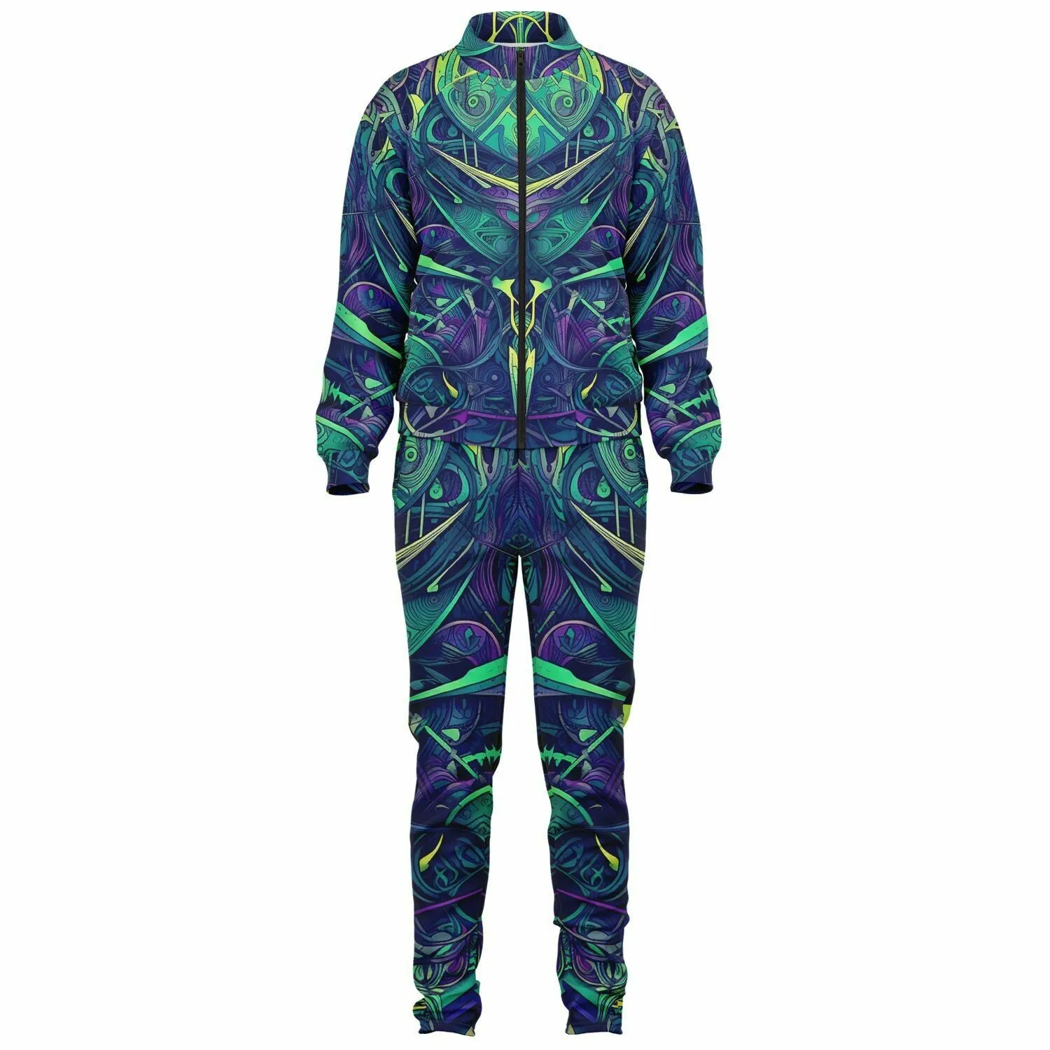 PURP GREEN LINESET UNISEX Tracksuit | ACIDMATH AI