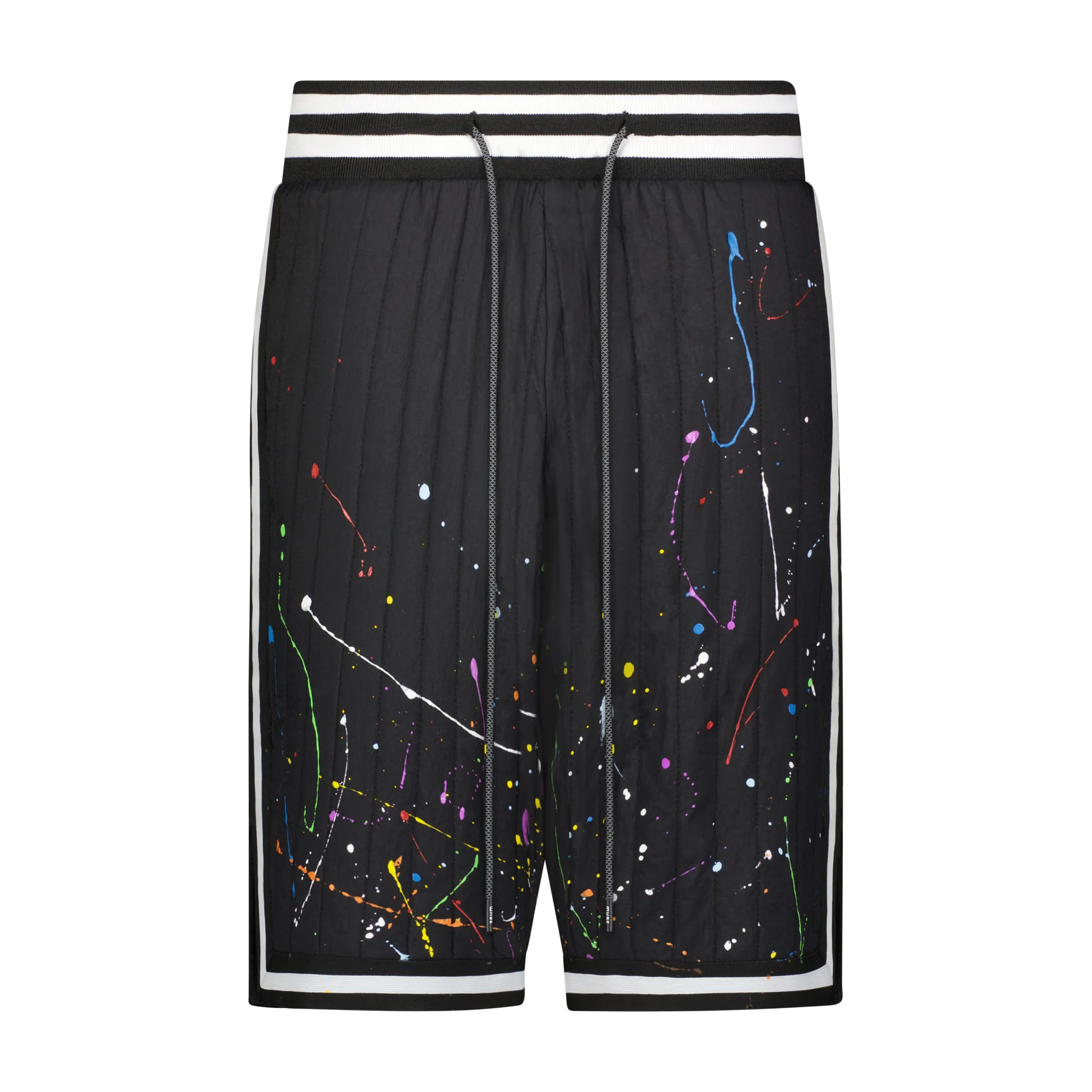 "QUILTED SPLATTER PAINT" BASKETBALL SHORT
