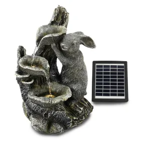 Rabbit Solar Water Feature Outdoor With LED