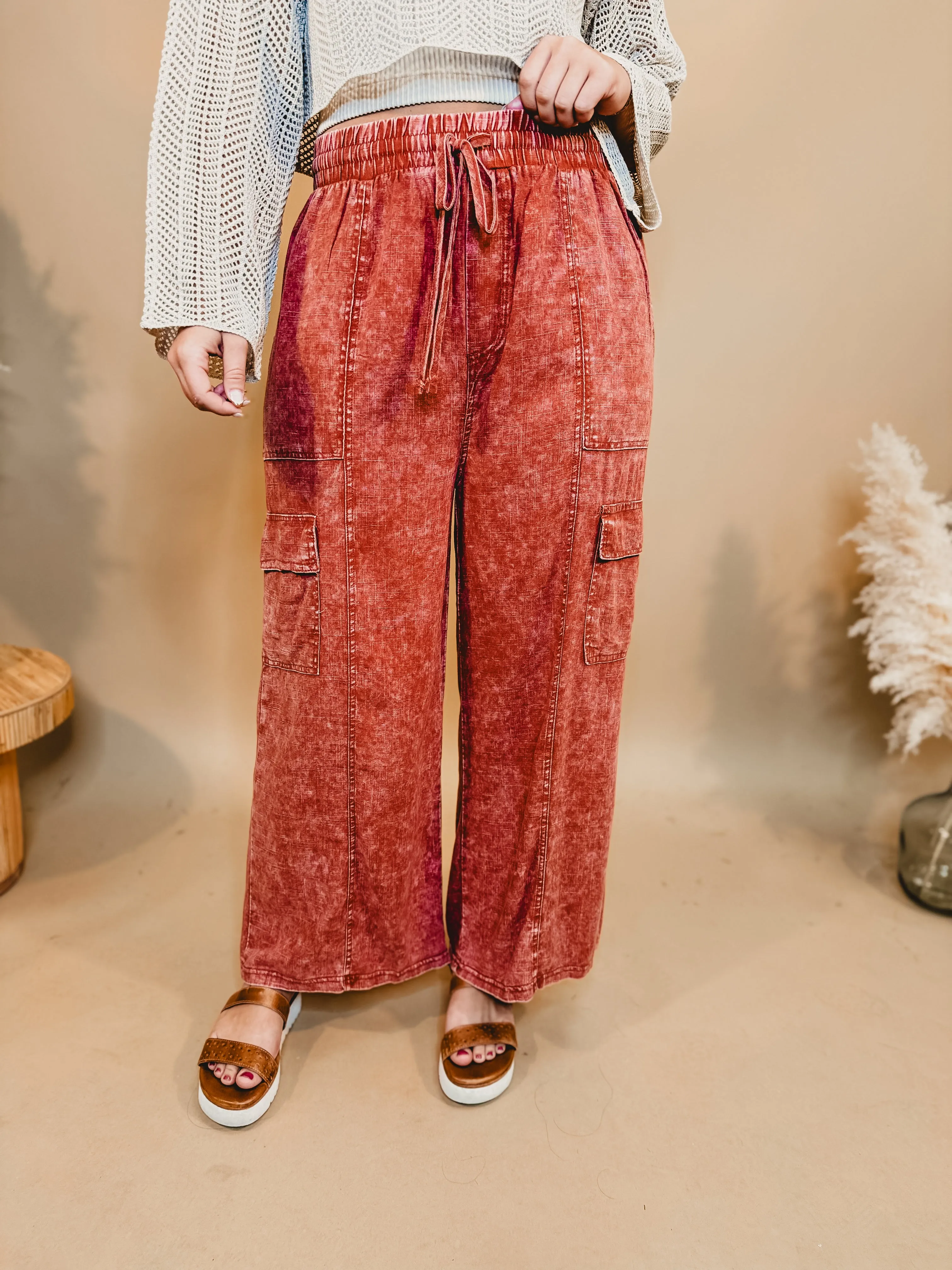 Ready When You Are Cargo Pants - Rust