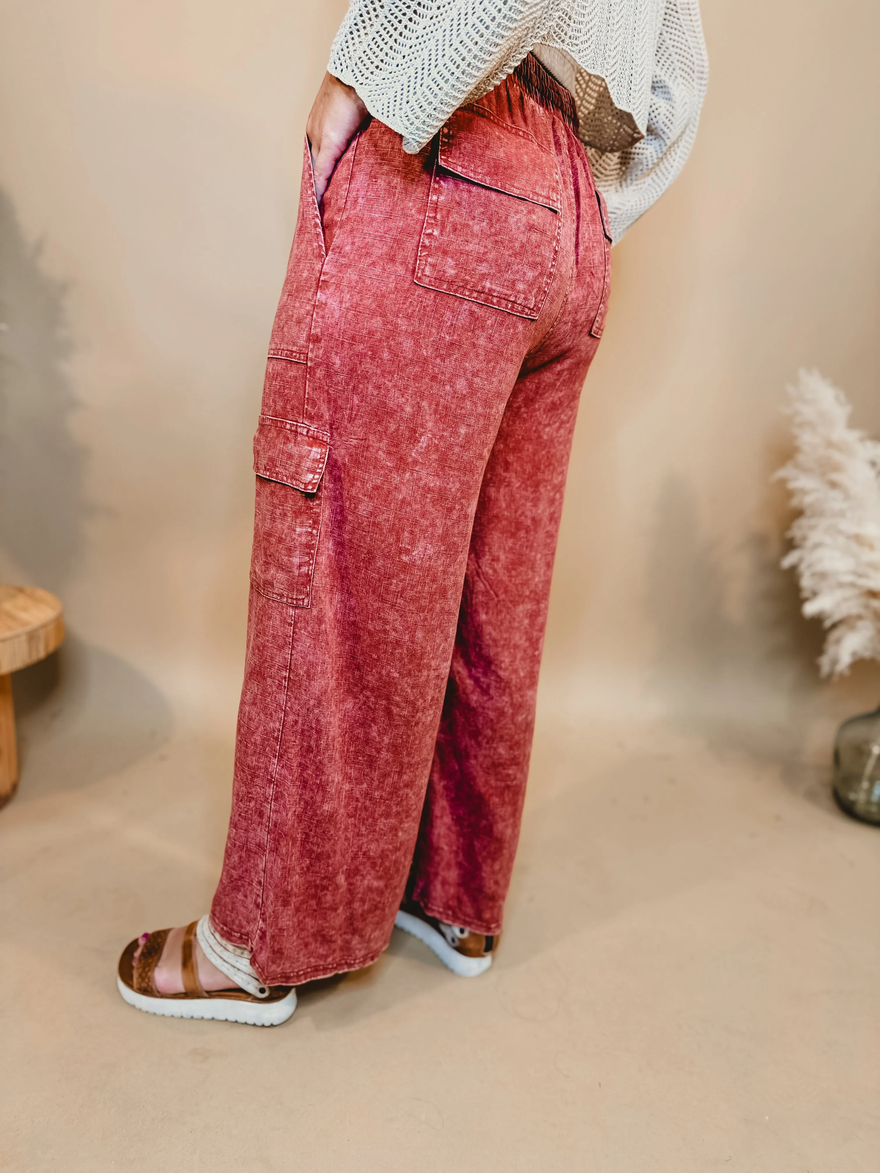 Ready When You Are Cargo Pants - Rust