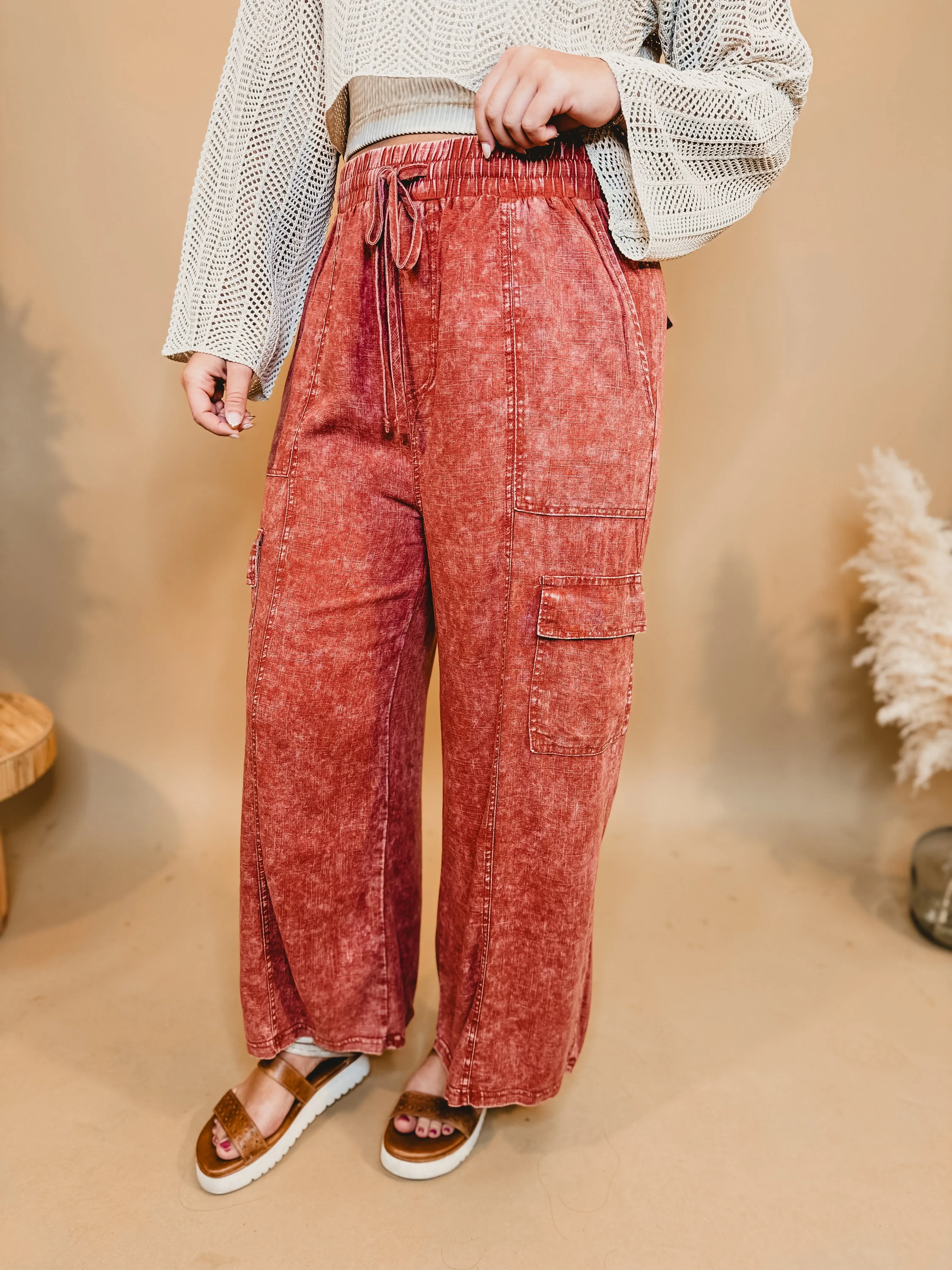 Ready When You Are Cargo Pants - Rust