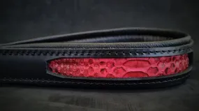 RED DRAGON LEATHER LEASH - TOP QUALITY - HANDCRAFTED - GENUINE LEATHER