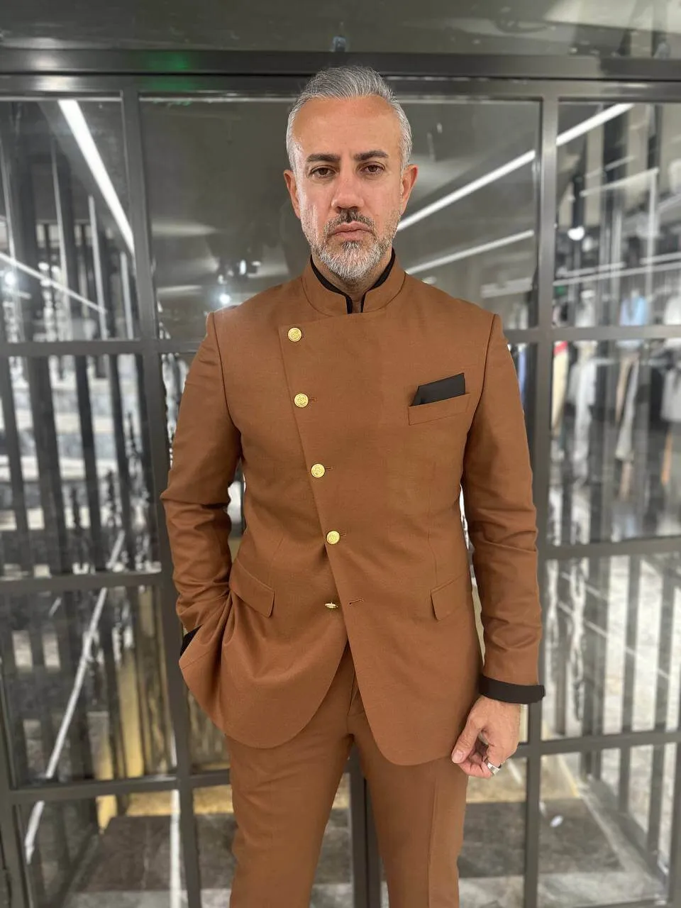 Regal Amber Mandarin Suit