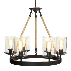 Rope Design 6-Light Chandelier Pendant Lighting Fixture