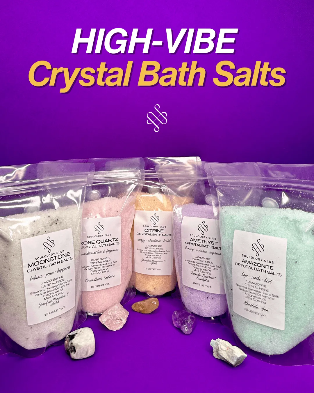 Rose Quartz Crystal-Infused Bath Salt | Love & Compassion