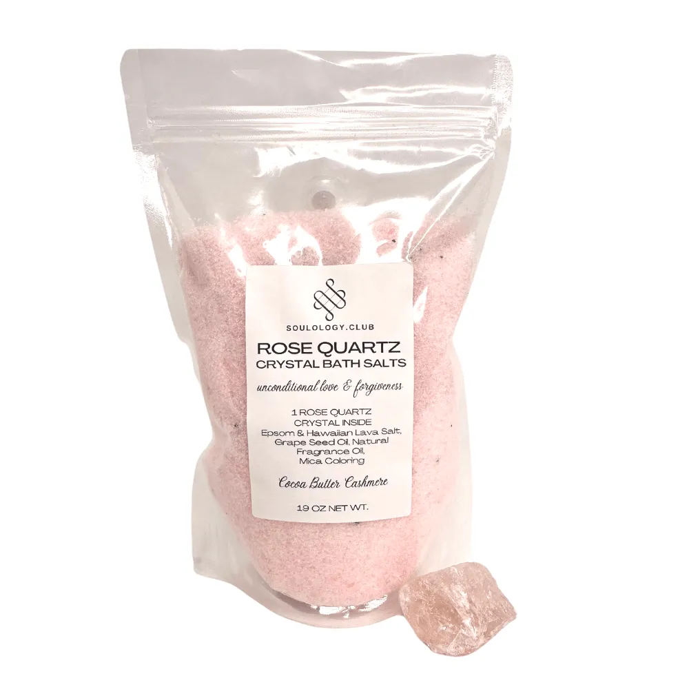 Rose Quartz Crystal-Infused Bath Salt | Love & Compassion