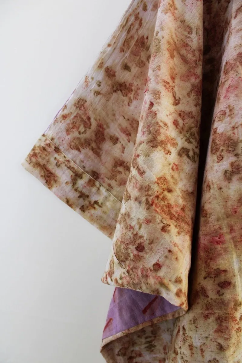 Sakura Handwoven Organic Cotton Kimono Tunic- Pink, Yellow