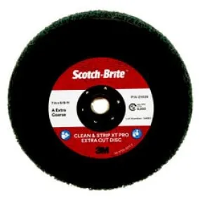 Scotch-Brite™ Clean and Strip XT Pro Extra Cut Disc, CX-DN, A/O Extra
Coarse, TN, Green, 7 in x 5/8"-11, 5 ea/Case