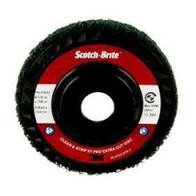Scotch-Brite™ Clean and Strip XT Pro Extra Cut Disc, XC-DC, A/O Extra
Coarse, Green, 4-1/2 in x 7/8 in, Type 27, 10 ea/Case