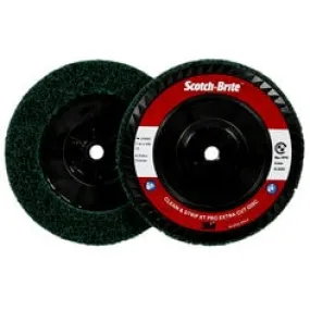 Scotch-Brite™ Clean and Strip XT Pro Extra Cut Disc, XC-DC, A/O Extra
Coarse, Green, 7 in x 5/8"-11, Type 27, 5 ea/Case