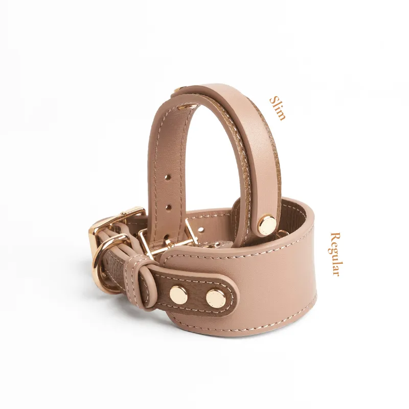 Slim Blushwood Leather Collar