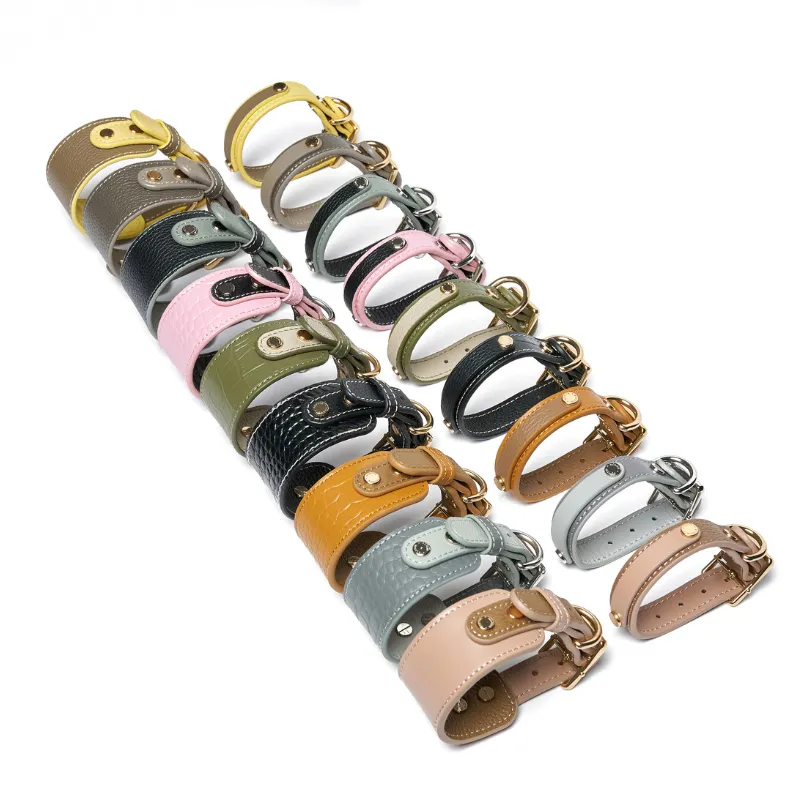 Slim Blushwood Leather Collar