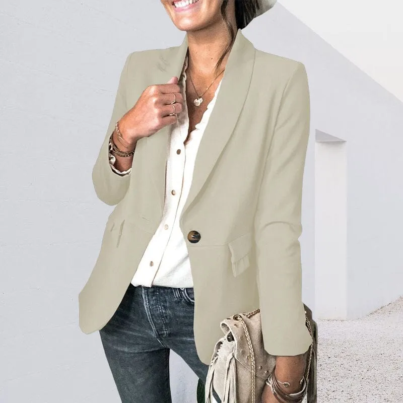 Solid Color Pocket Blazer
