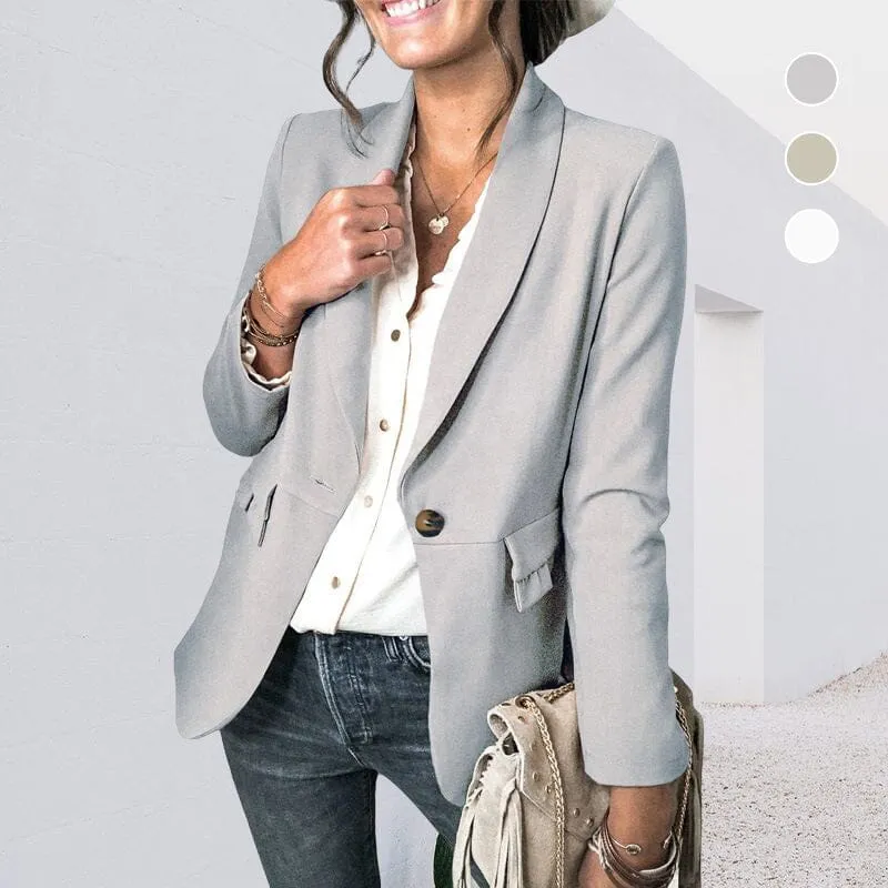 Solid Color Pocket Blazer