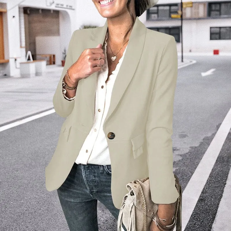 Solid Color Pocket Blazer