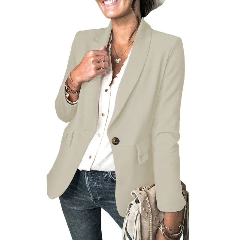Solid Color Pocket Blazer
